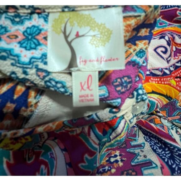 Fig & Flower colorful Paisley shift dress XL - Picture 7 of 9